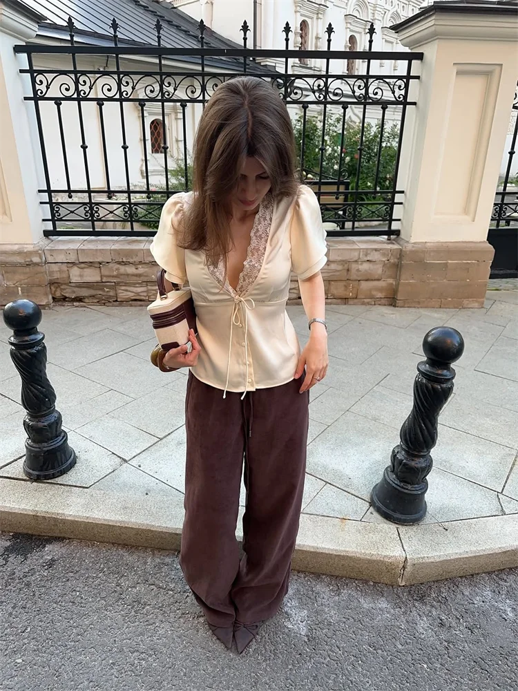 Orenvi Lace Blouse — The V-Neck That Does All the Talking